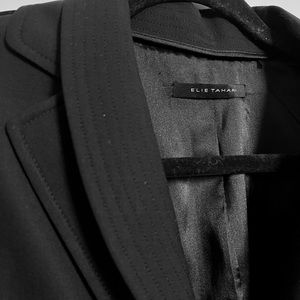 ELIE TAHARI- Black Shawl Neck Blazer with Belt (XS)